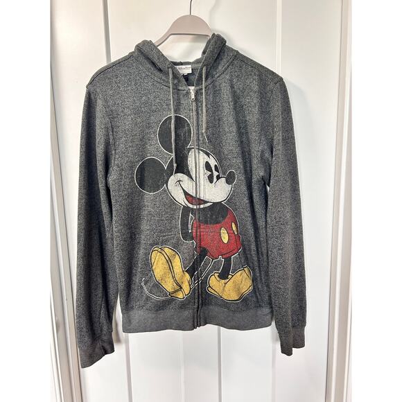 Disney Parks Men's Mickey Mouse Character Full Zip Hoodie Jacket Gray Size Small - Picture 3 of 10